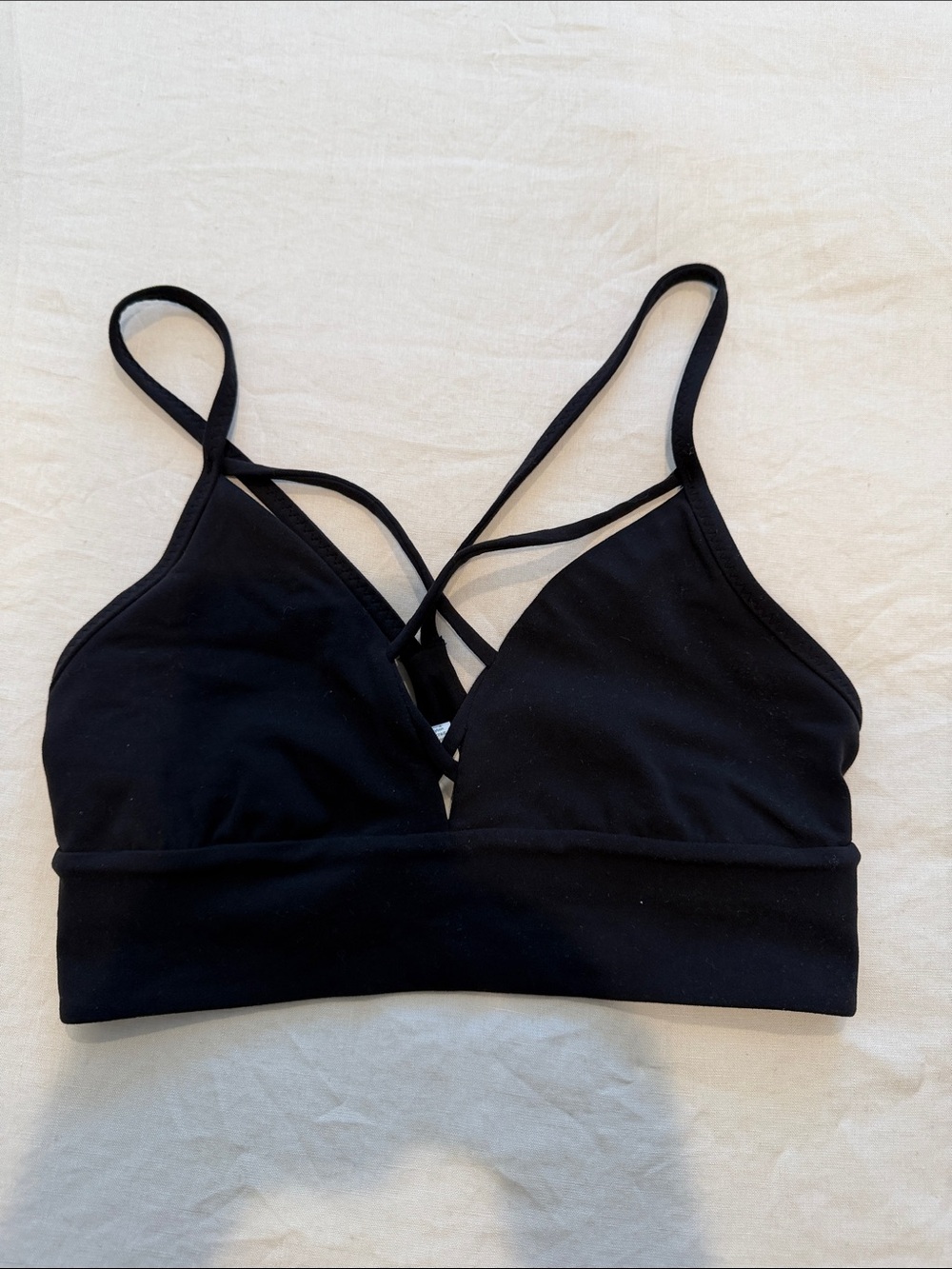 lululemon athletica Black Strappy V-Neck Sports Bra